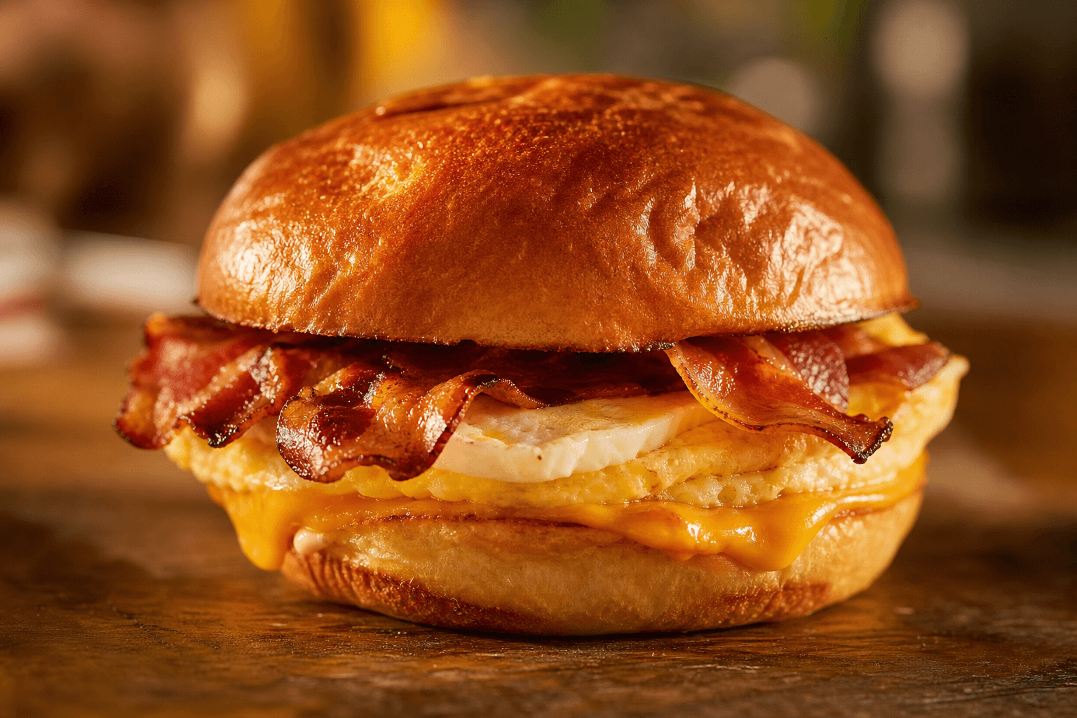 Bacon egg and cheese breakfast sandwich